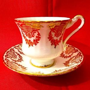 Vintage Paragon England Teacup and Saucer GOLD Hand Painted